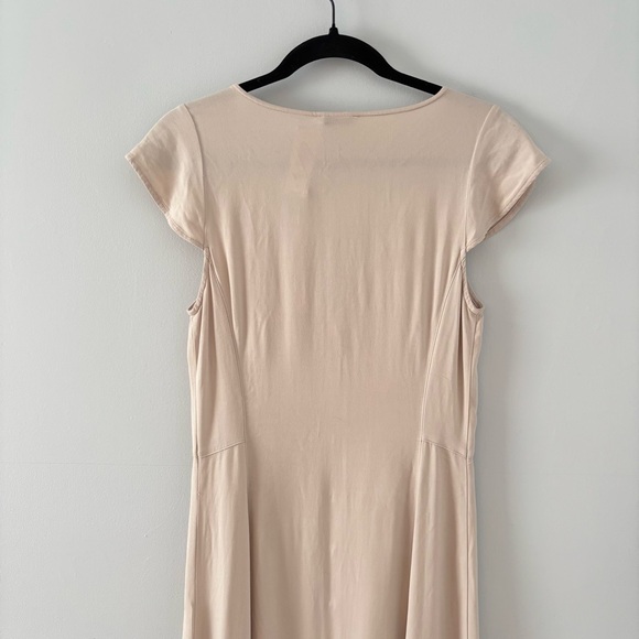 Talula NWT Bonsallo Dress Midi Short-Sleeve Buttons Lightweight Tan Aritzia - Picture 5 of 6